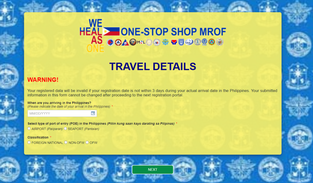 フィリピン入国　One Health Pass登録
